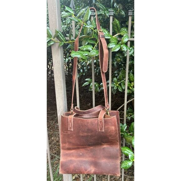 SUGARBOO & CO. Distressed oiled large tote in Cognac - Picture 2 of 8